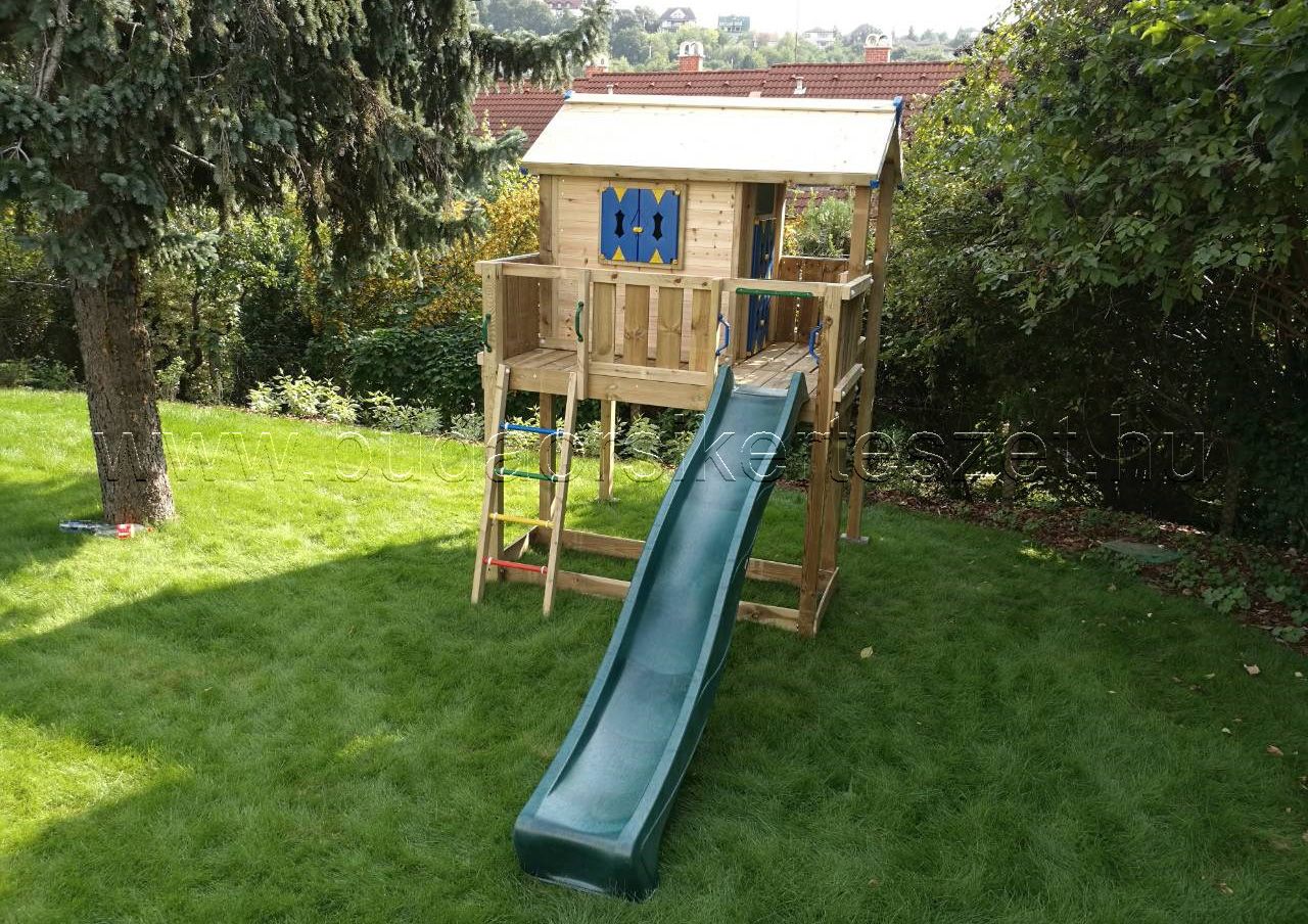 jungle gym jatszohaz 1 csuszdaval kék zsalu